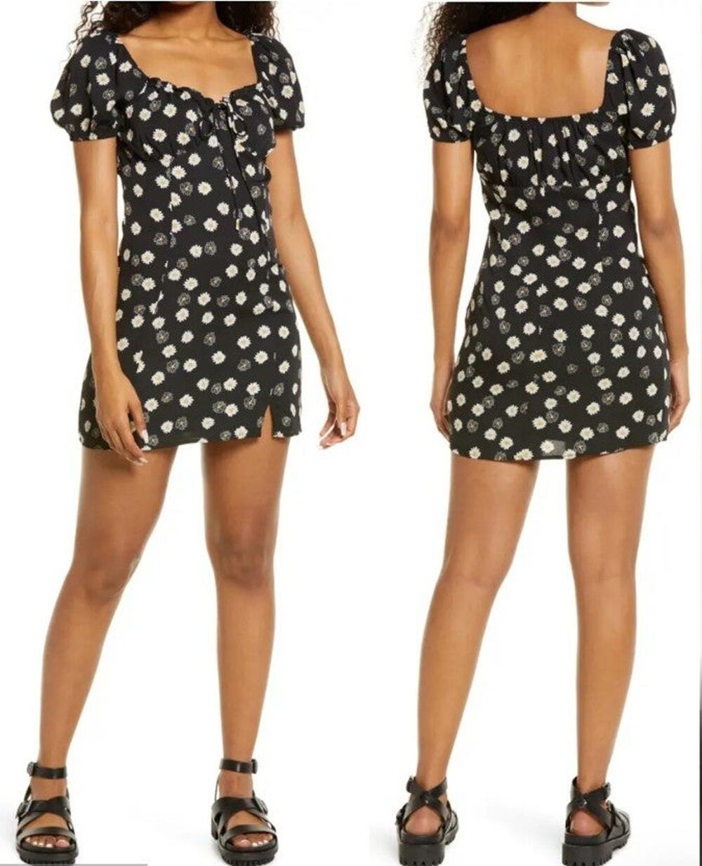 NWT BP Daisy Floral Tie Front Mini Dress  size XS